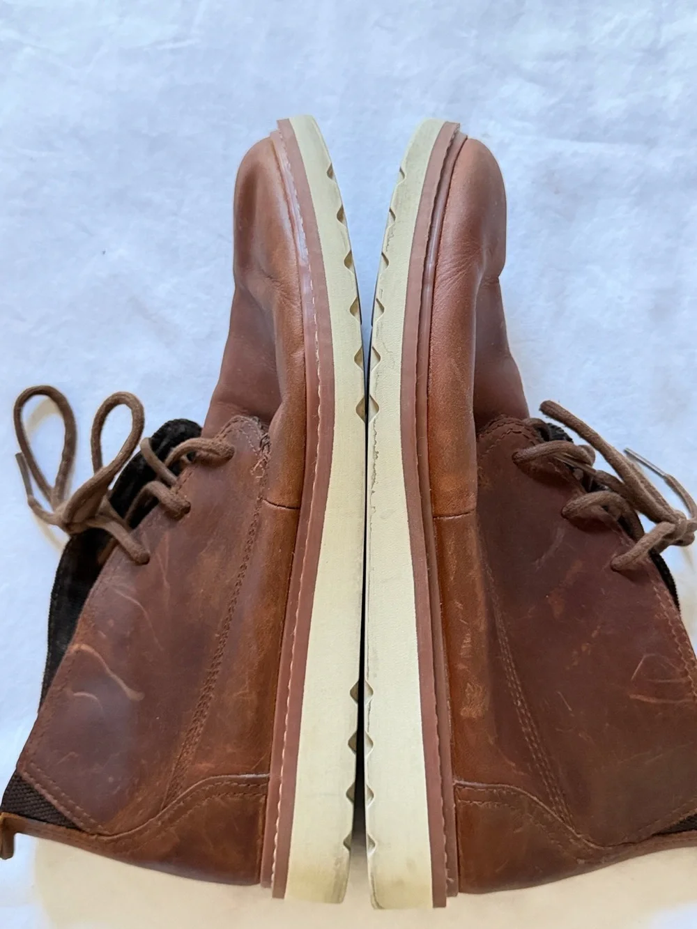 REEF Leather Chukka Boots Men US 10 Brown Portugal Cork Insole